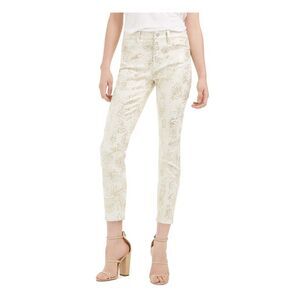 Jen 7 By 7 For All Mankind Womens Cropped Pants Beige Ankle Skinny Juniors 18